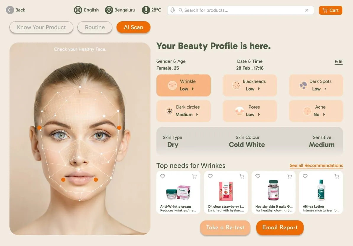 Cross-sell screen bundling complementary Personal Care products into a single routine