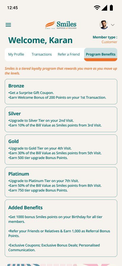 Program Benefits tab